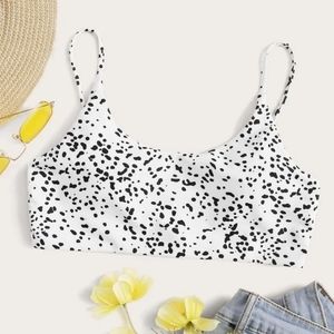 Shein Dalmatian Dot Bikini Top